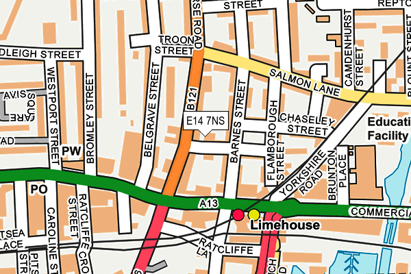 E14 7NS map - OS OpenMap – Local (Ordnance Survey)