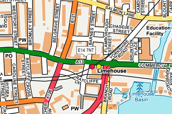 E14 7NT map - OS OpenMap – Local (Ordnance Survey)