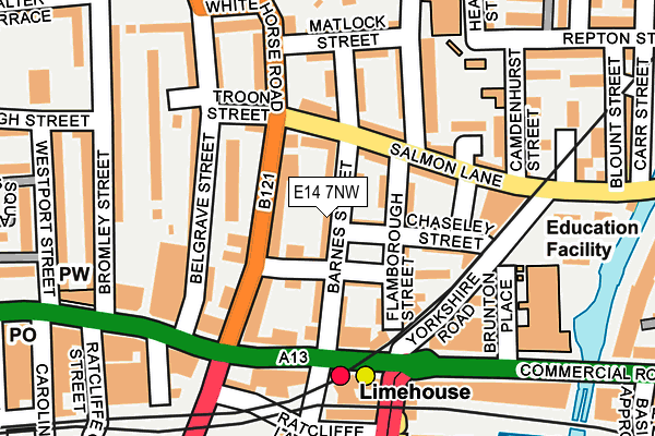 E14 7NW map - OS OpenMap – Local (Ordnance Survey)