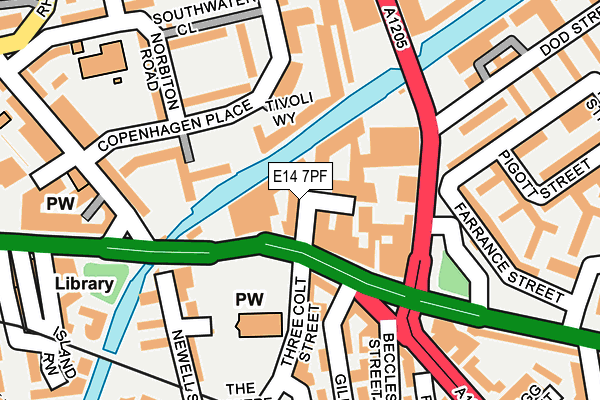 E14 7PF map - OS OpenMap – Local (Ordnance Survey)