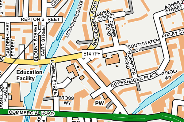 E14 7PH map - OS OpenMap – Local (Ordnance Survey)