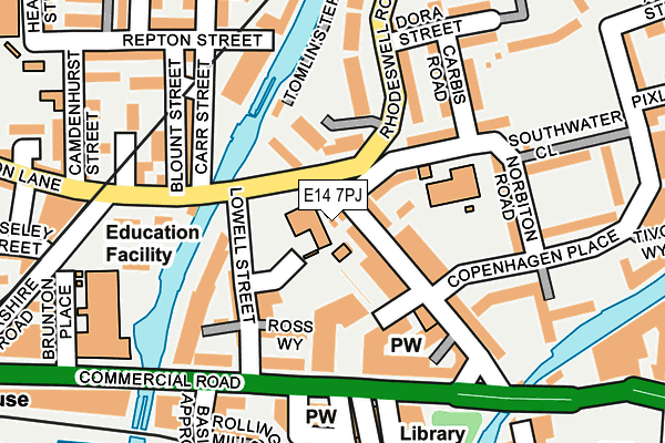 E14 7PJ map - OS OpenMap – Local (Ordnance Survey)