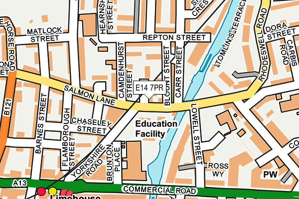 E14 7PR map - OS OpenMap – Local (Ordnance Survey)