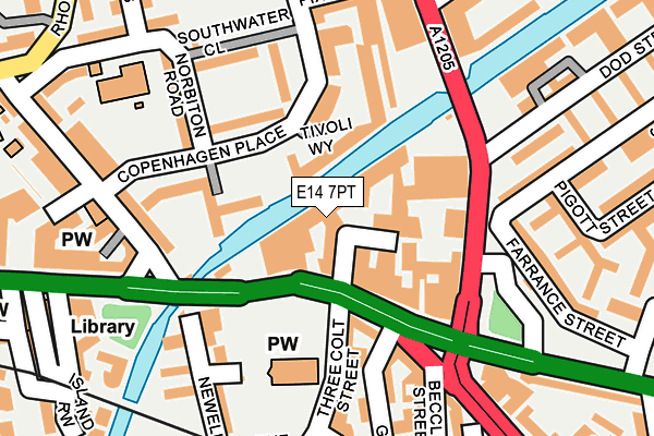 E14 7PT map - OS OpenMap – Local (Ordnance Survey)