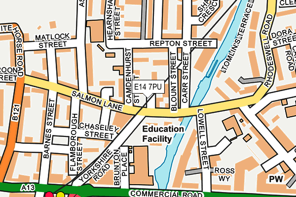 E14 7PU map - OS OpenMap – Local (Ordnance Survey)