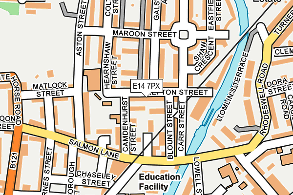 E14 7PX map - OS OpenMap – Local (Ordnance Survey)