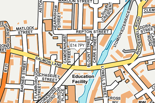 E14 7PY map - OS OpenMap – Local (Ordnance Survey)