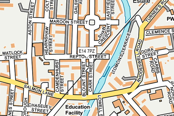 E14 7PZ map - OS OpenMap – Local (Ordnance Survey)