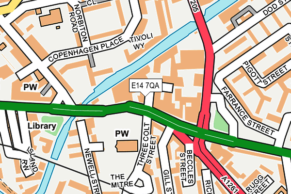 E14 7QA map - OS OpenMap – Local (Ordnance Survey)