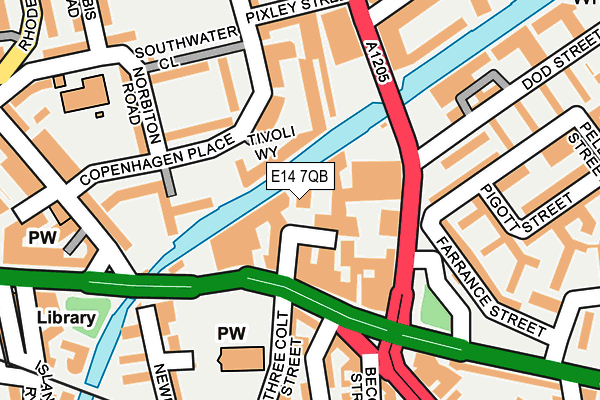 E14 7QB map - OS OpenMap – Local (Ordnance Survey)