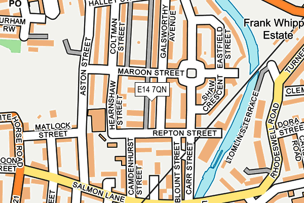 E14 7QN map - OS OpenMap – Local (Ordnance Survey)