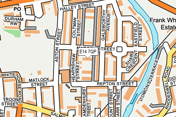 E14 7QP map - OS OpenMap – Local (Ordnance Survey)