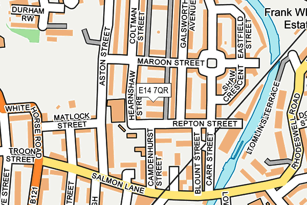 E14 7QR map - OS OpenMap – Local (Ordnance Survey)