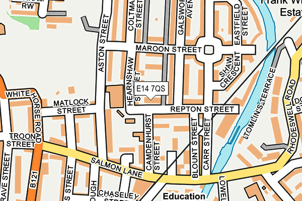 E14 7QS map - OS OpenMap – Local (Ordnance Survey)