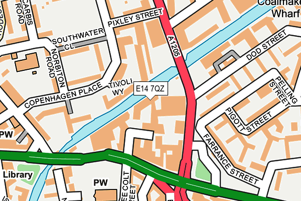 E14 7QZ map - OS OpenMap – Local (Ordnance Survey)