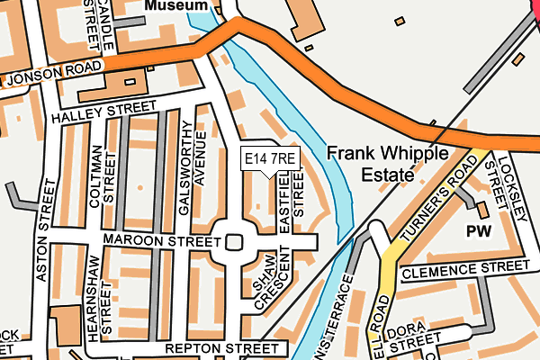 E14 7RE map - OS OpenMap – Local (Ordnance Survey)