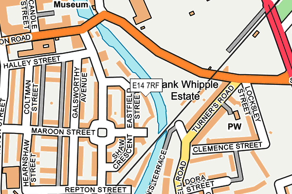 E14 7RF map - OS OpenMap – Local (Ordnance Survey)