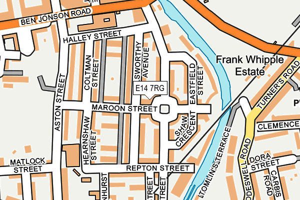 E14 7RG map - OS OpenMap – Local (Ordnance Survey)