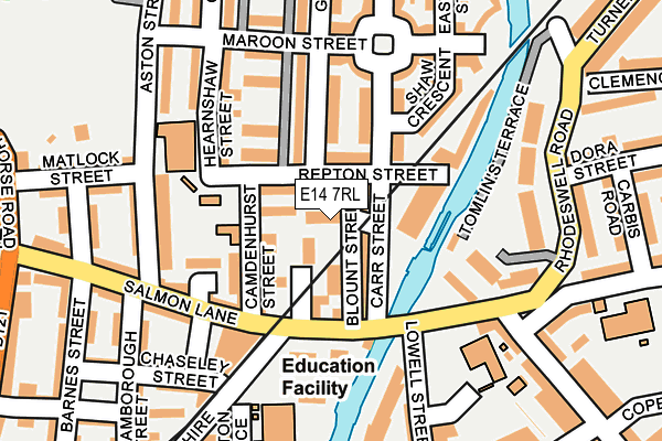 E14 7RL map - OS OpenMap – Local (Ordnance Survey)