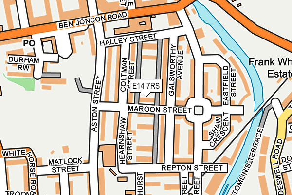 E14 7RS map - OS OpenMap – Local (Ordnance Survey)