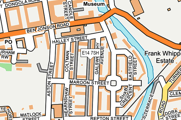 E14 7SH map - OS OpenMap – Local (Ordnance Survey)