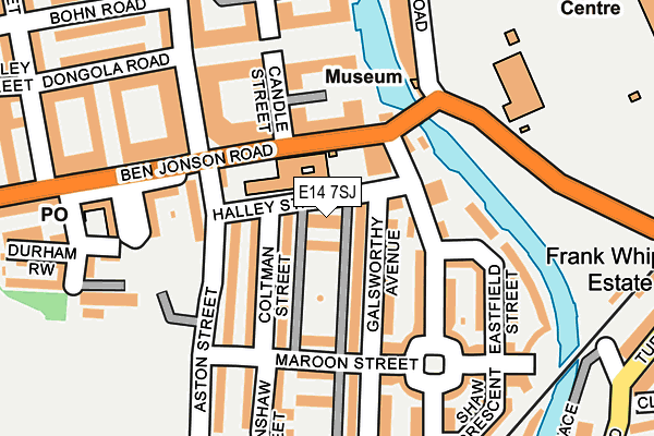 E14 7SJ map - OS OpenMap – Local (Ordnance Survey)