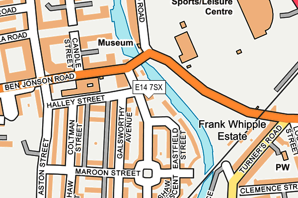E14 7SX map - OS OpenMap – Local (Ordnance Survey)