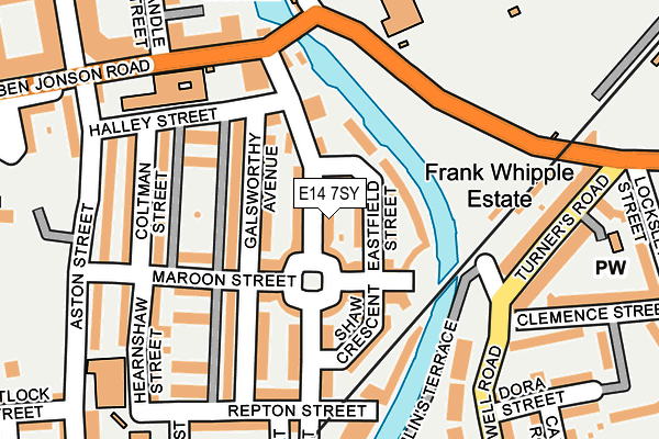 E14 7SY map - OS OpenMap – Local (Ordnance Survey)