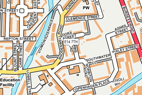 E14 7TH map - OS OpenMap – Local (Ordnance Survey)