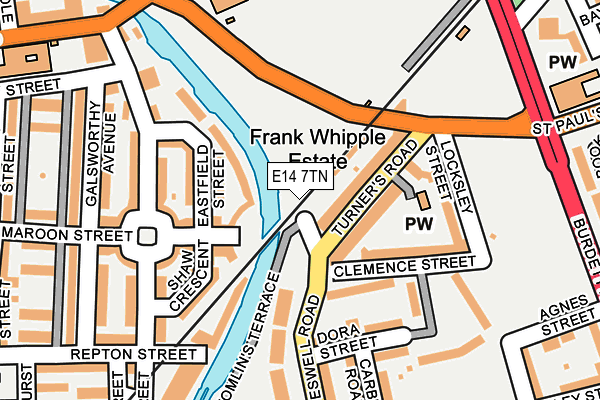E14 7TN map - OS OpenMap – Local (Ordnance Survey)