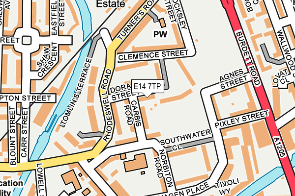 E14 7TP map - OS OpenMap – Local (Ordnance Survey)