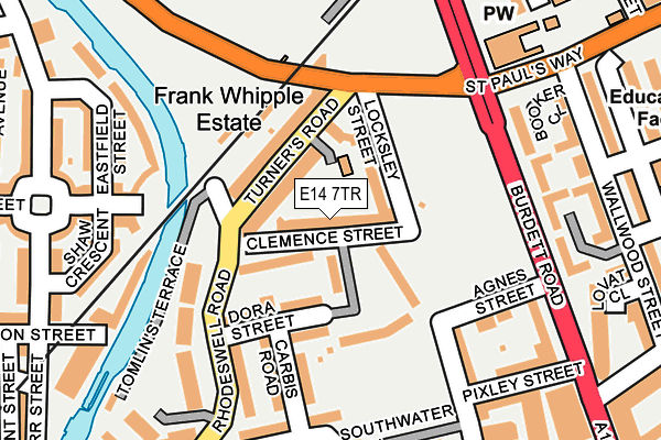 E14 7TR map - OS OpenMap – Local (Ordnance Survey)