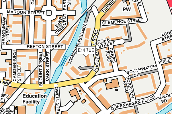 E14 7UE map - OS OpenMap – Local (Ordnance Survey)