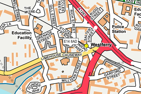 E14 8AD map - OS OpenMap – Local (Ordnance Survey)