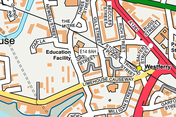 E14 8AH map - OS OpenMap – Local (Ordnance Survey)