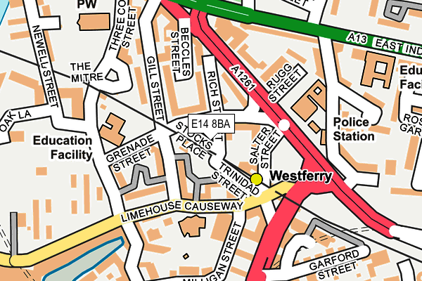 E14 8BA map - OS OpenMap – Local (Ordnance Survey)