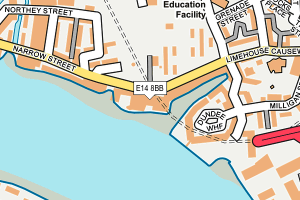 E14 8BB map - OS OpenMap – Local (Ordnance Survey)