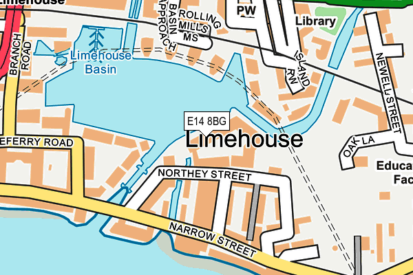 E14 8BG map - OS OpenMap – Local (Ordnance Survey)