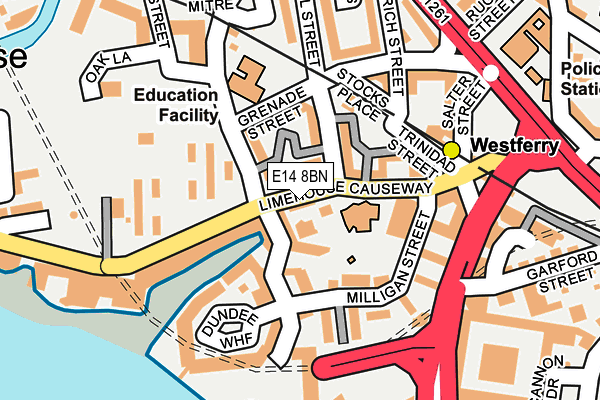 E14 8BN map - OS OpenMap – Local (Ordnance Survey)