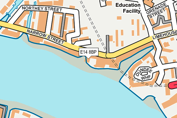 E14 8BP map - OS OpenMap – Local (Ordnance Survey)