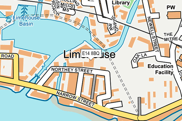 E14 8BQ map - OS OpenMap – Local (Ordnance Survey)