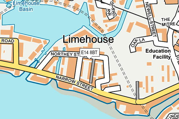 E14 8BT map - OS OpenMap – Local (Ordnance Survey)