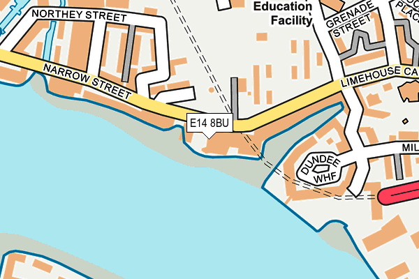 E14 8BU map - OS OpenMap – Local (Ordnance Survey)