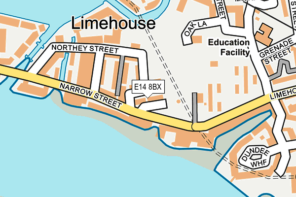 E14 8BX map - OS OpenMap – Local (Ordnance Survey)