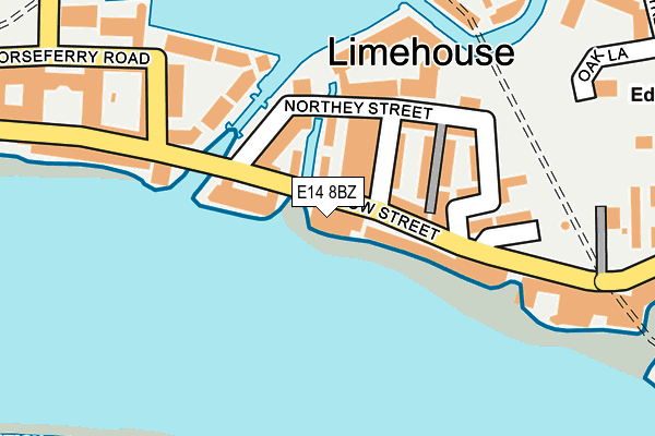 E14 8BZ map - OS OpenMap – Local (Ordnance Survey)