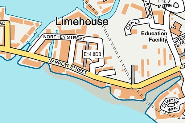 E14 8DB map - OS OpenMap – Local (Ordnance Survey)