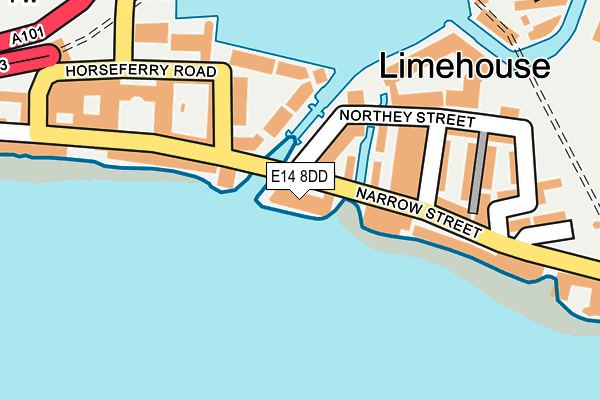 E14 8DD map - OS OpenMap – Local (Ordnance Survey)