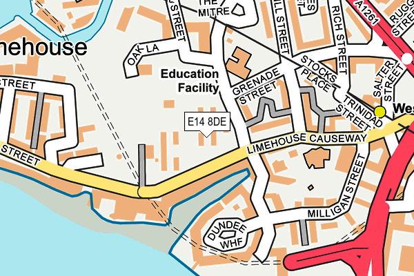 E14 8DE map - OS OpenMap – Local (Ordnance Survey)