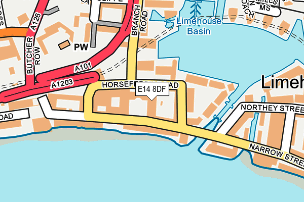 E14 8DF map - OS OpenMap – Local (Ordnance Survey)