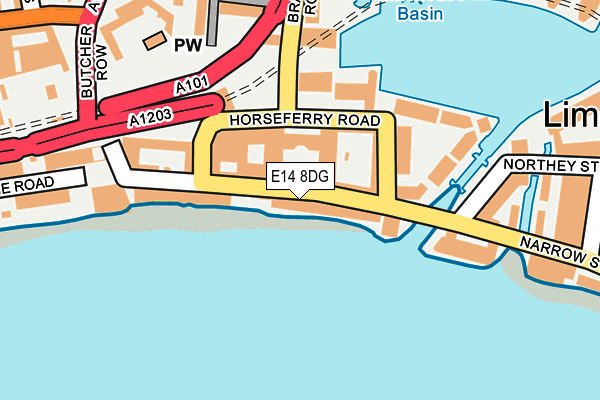 E14 8DG map - OS OpenMap – Local (Ordnance Survey)